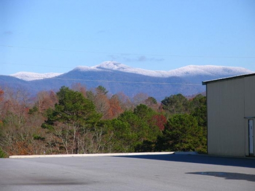 Nov 16th, The view from the hanger shows the snow covered mountain tops this am.