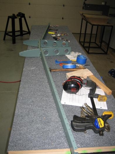 Front spar ready for skin