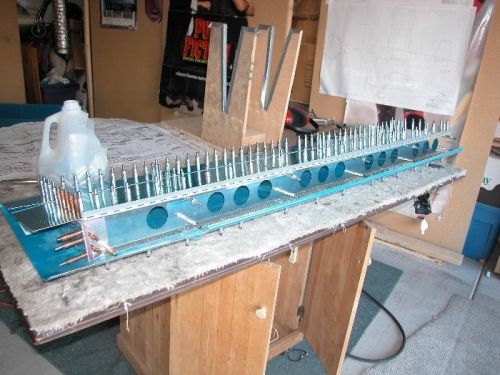 All parts clecoed and match drilled