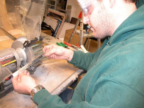 Daniel was sanding the aileron stiffners