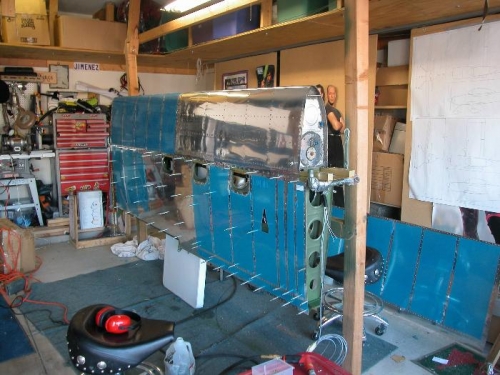 Getting ready to rivet the right wing