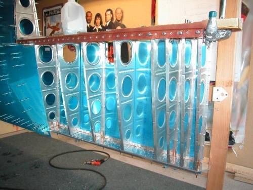 Left wing with ribs and spars