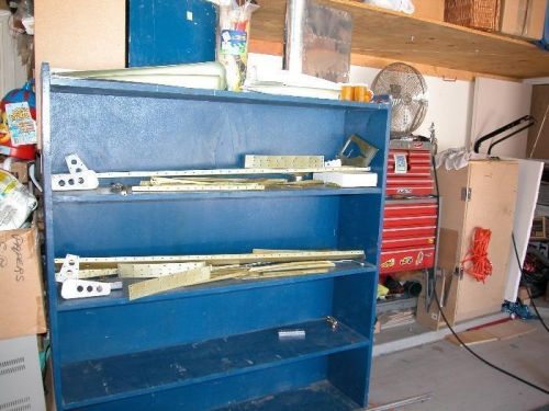 Shelves where the parts are located.