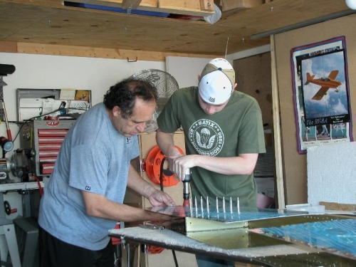 Nick helping me with riveting