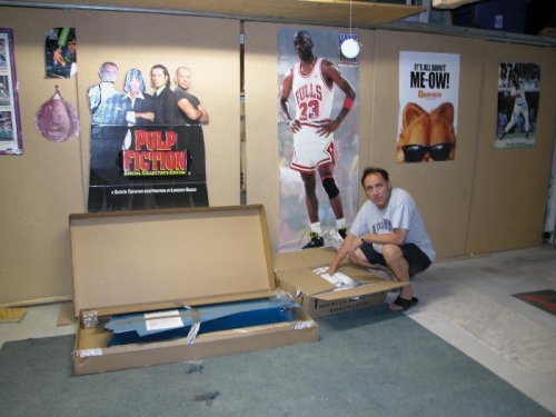 Opening up the boxes.