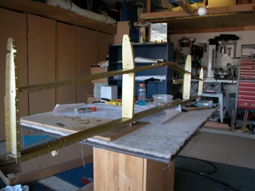 Horiz Stab skeleton rivited together , ready for the skins