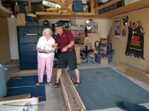 I'm briefing my Aunt Rita on how we will inventory the parts.