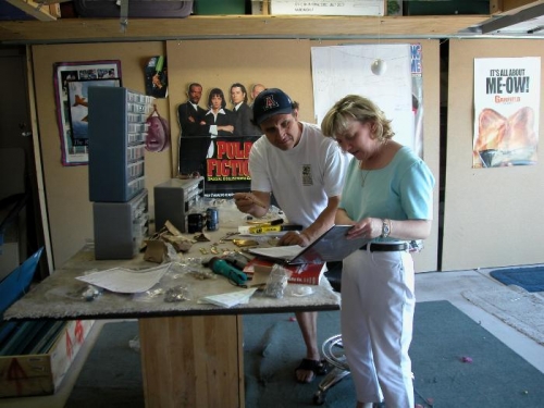 Jackie helping me inventory the parts bags