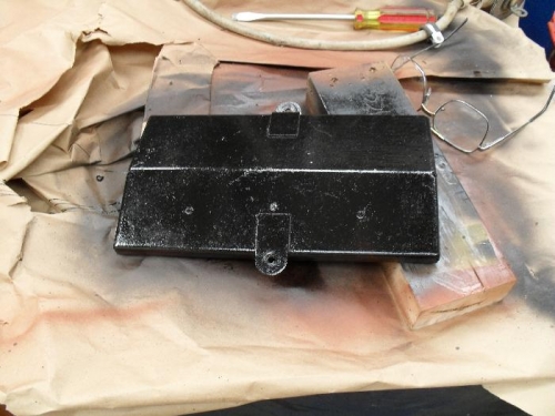Battery box lid before cleanup