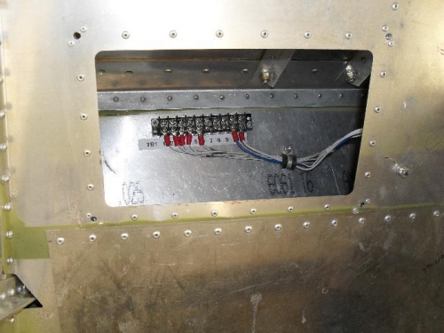 Fuselage wiring connected to TB1