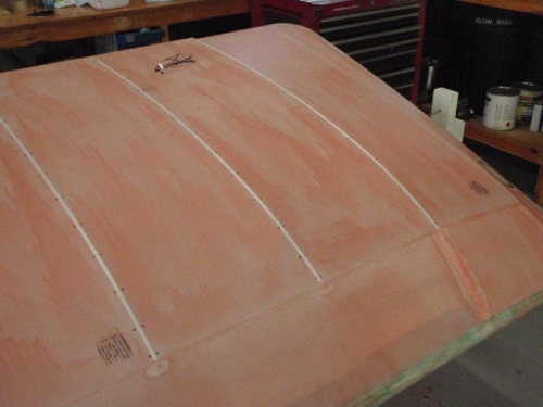 Fabric shrunk and 1st coat of Poly Brush applied