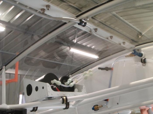 Completed pitot static plumbing runs