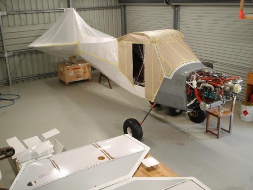 Masking in preparation of painting boot cowl