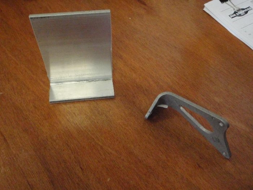 Brackets cut from a piece of 7075 T6 angle stock