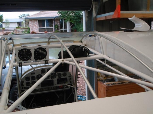 Skylight support tubes in place