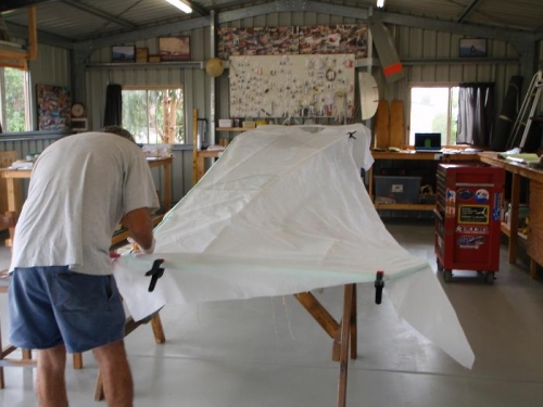 Initial positioning of fabric