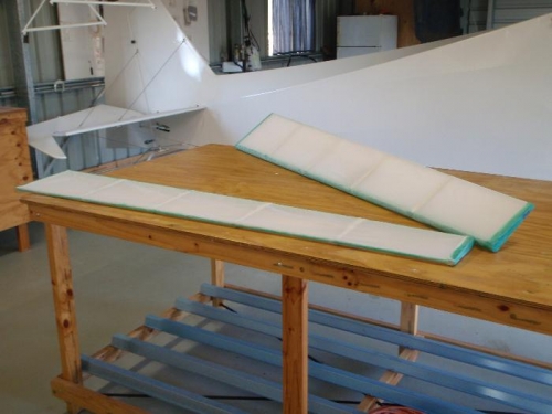 Ailerons ready for pre shrink and tapeing