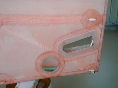 Elevator control rod exit and access hole