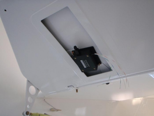 Elevator trim servo installed