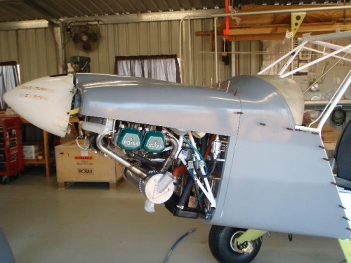 Top cowl trimmed and pinned in place