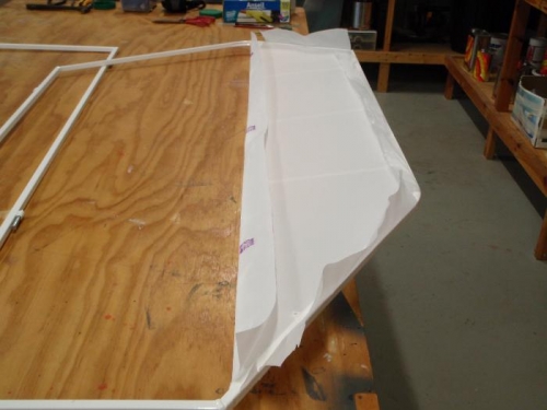 Second peice of fabric going on