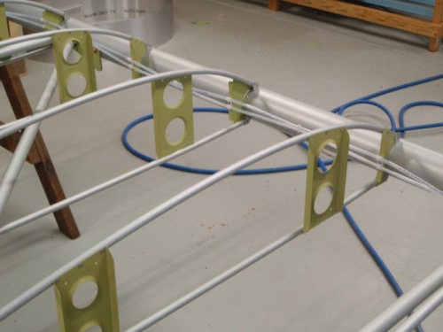 Pitot static lines clamped and rivetted