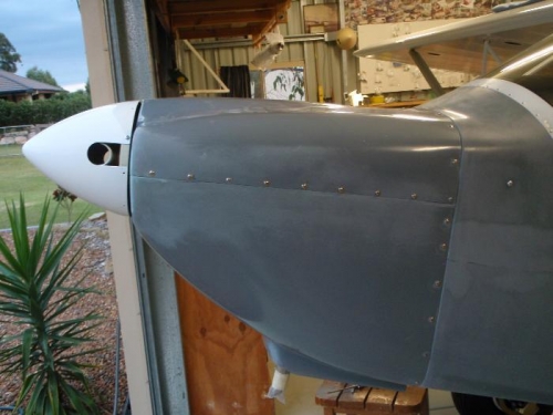 Completed job fasteners installed temporarily until painted