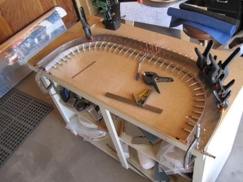 Clamped and drilled frame to bench