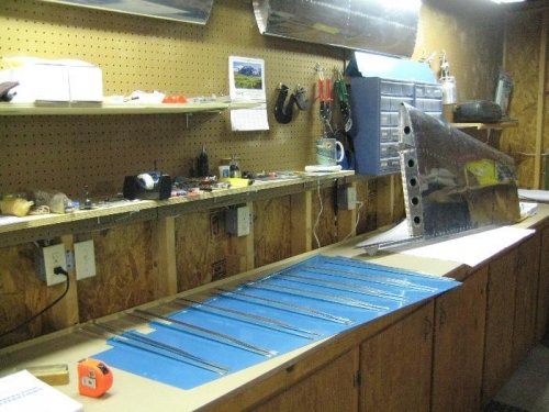 Rudder stiffeners cut out and deburred