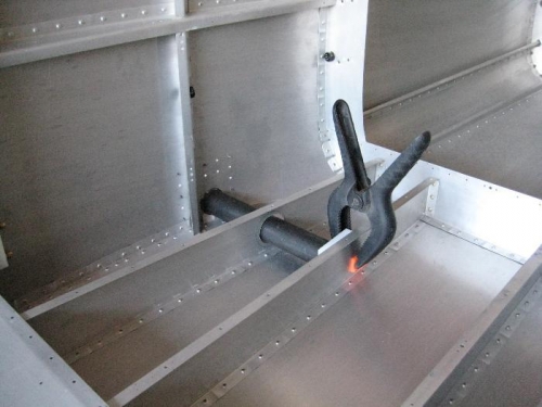 Inside view of step mounting