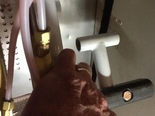 Rudder bolt dimples.