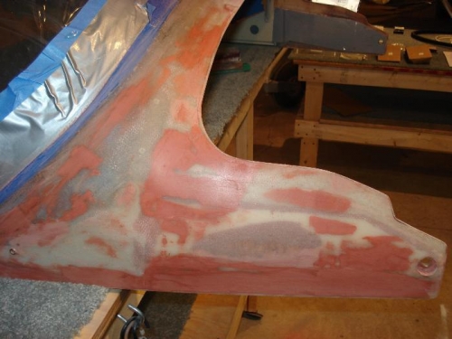 Before with red putty.