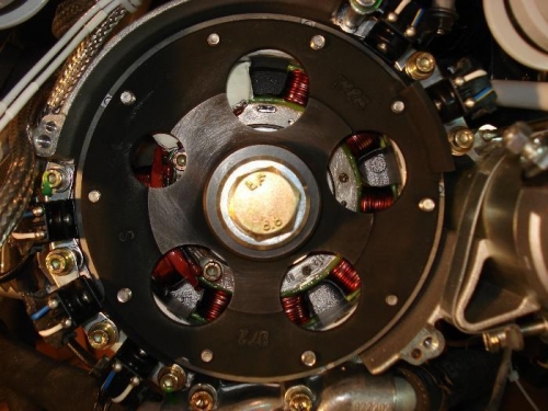 Cover off, trigger coils exposed.