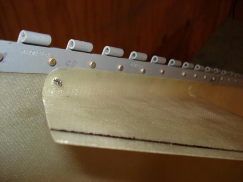 Top of duct flange - needs trimming.