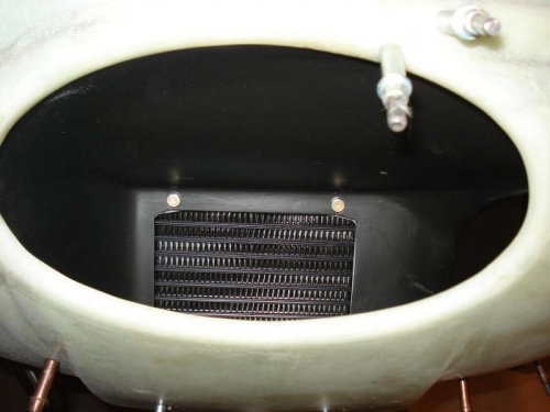 Intake with black duct.