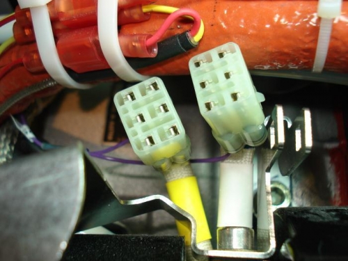 Soft start wires inserted (violet).