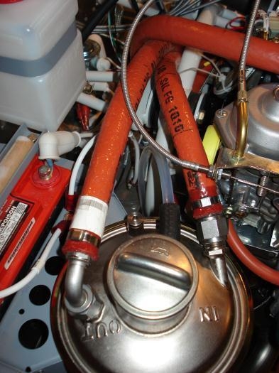 Oil tank hoses connected.