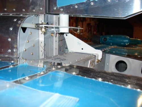 Rudder hookups - aft.