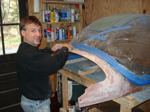 Rob working canopy skirt.