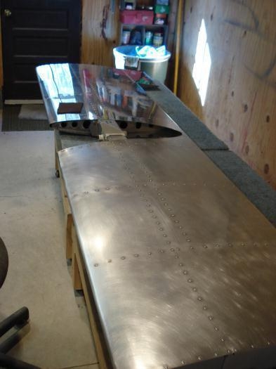 Stabilator being roughed up.