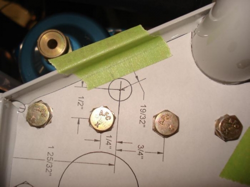 Template for access hole from below.