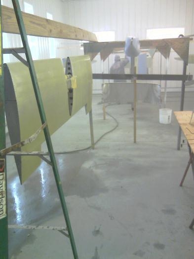 Parts turning green in spray mist.