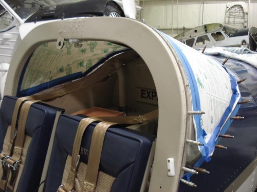 Rear window installed.