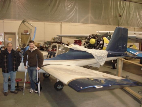 Wings on! Pete and Micah.