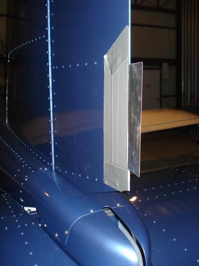 Temporary rudder trim.