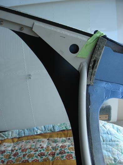 Back of fiberglass painted black.