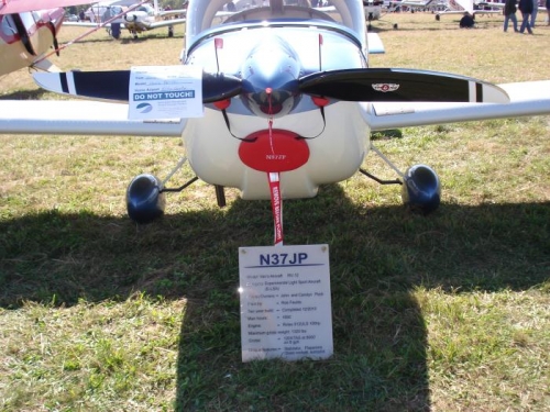 Set up for display, with new info sign.