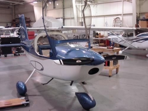 Set up in hangar for inspection.