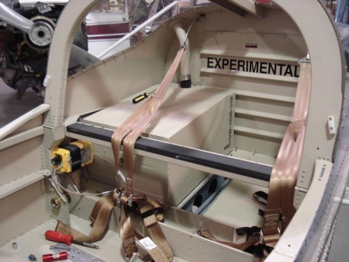 Interior stripped down for action.