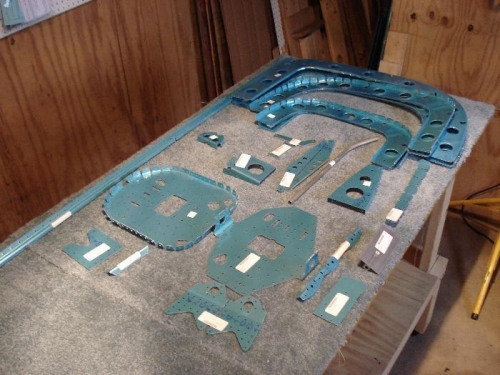 Tailcone parts awaiting prep.